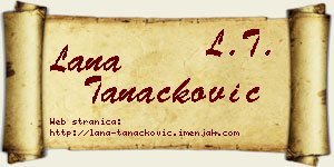 Lana Tanacković vizit kartica